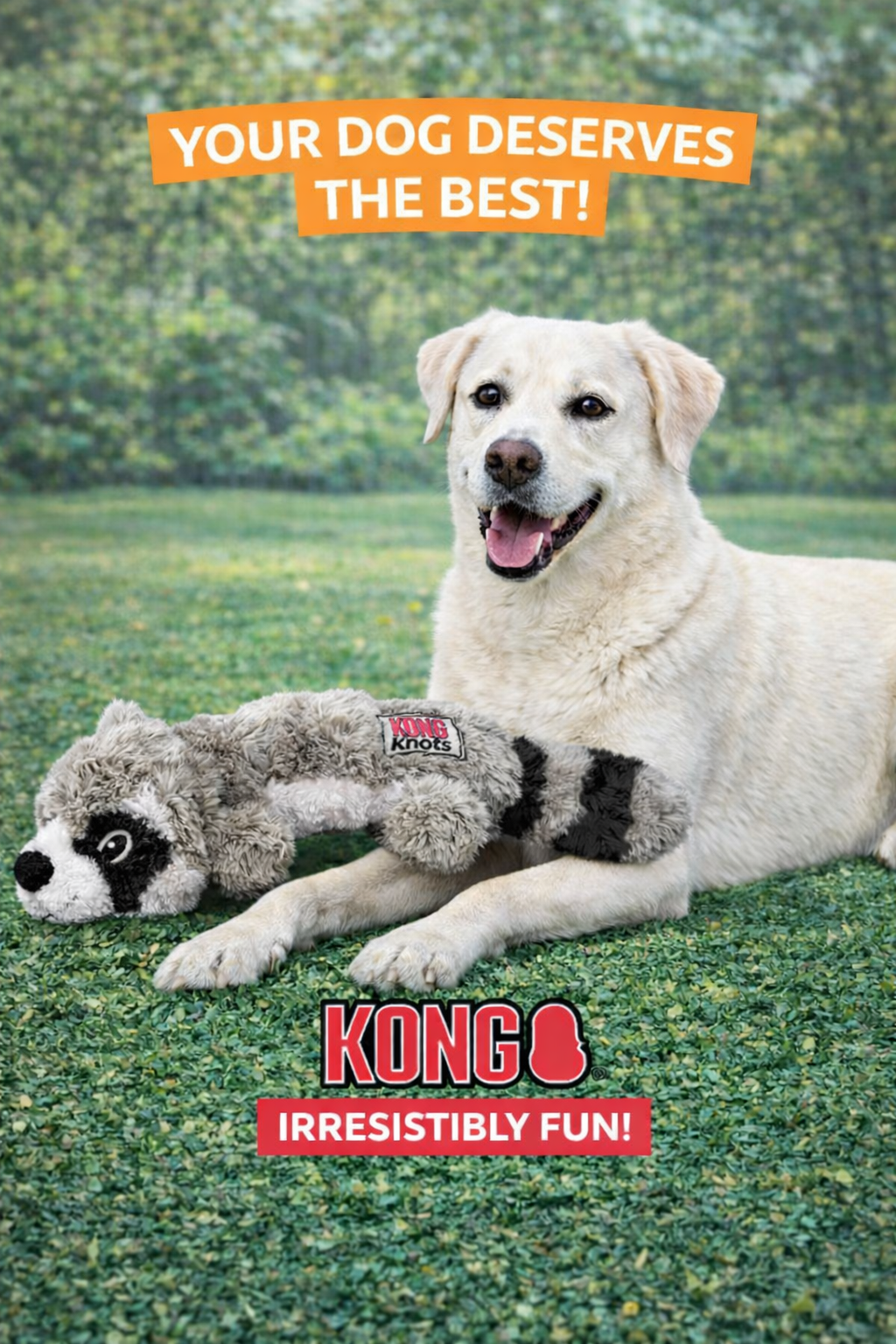KONG(R) Scrunch Knots Raccoon Dog Rope Toy Medium/Large