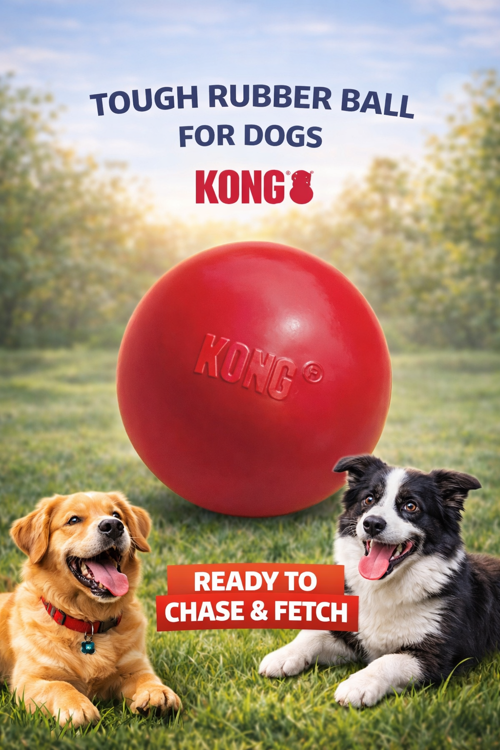 KONG(R) Ball w/Hole Dog Fetch Toy