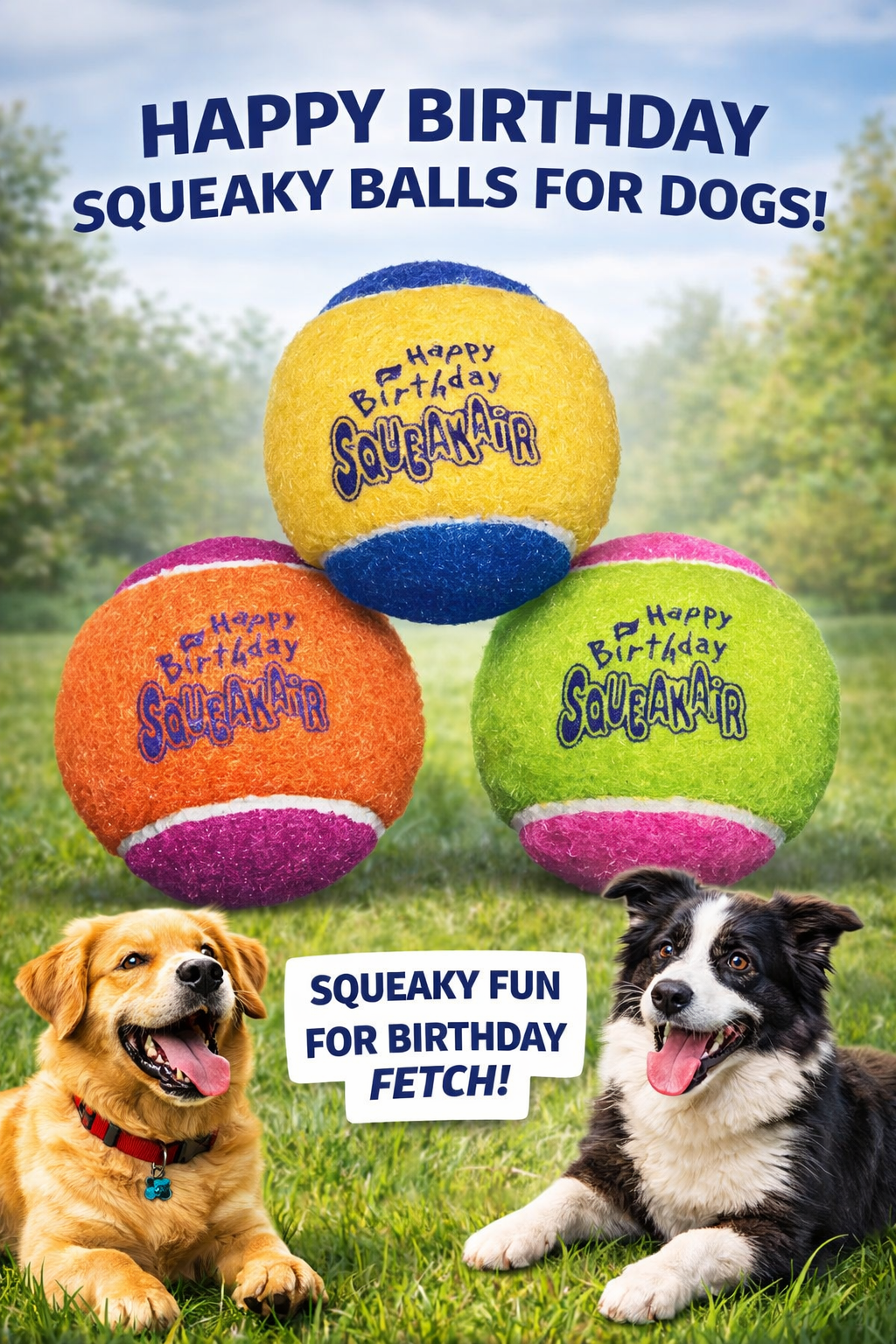 KONG(R) SqueakAir(R) Birthday Balls Dog Fetch Toy Medium