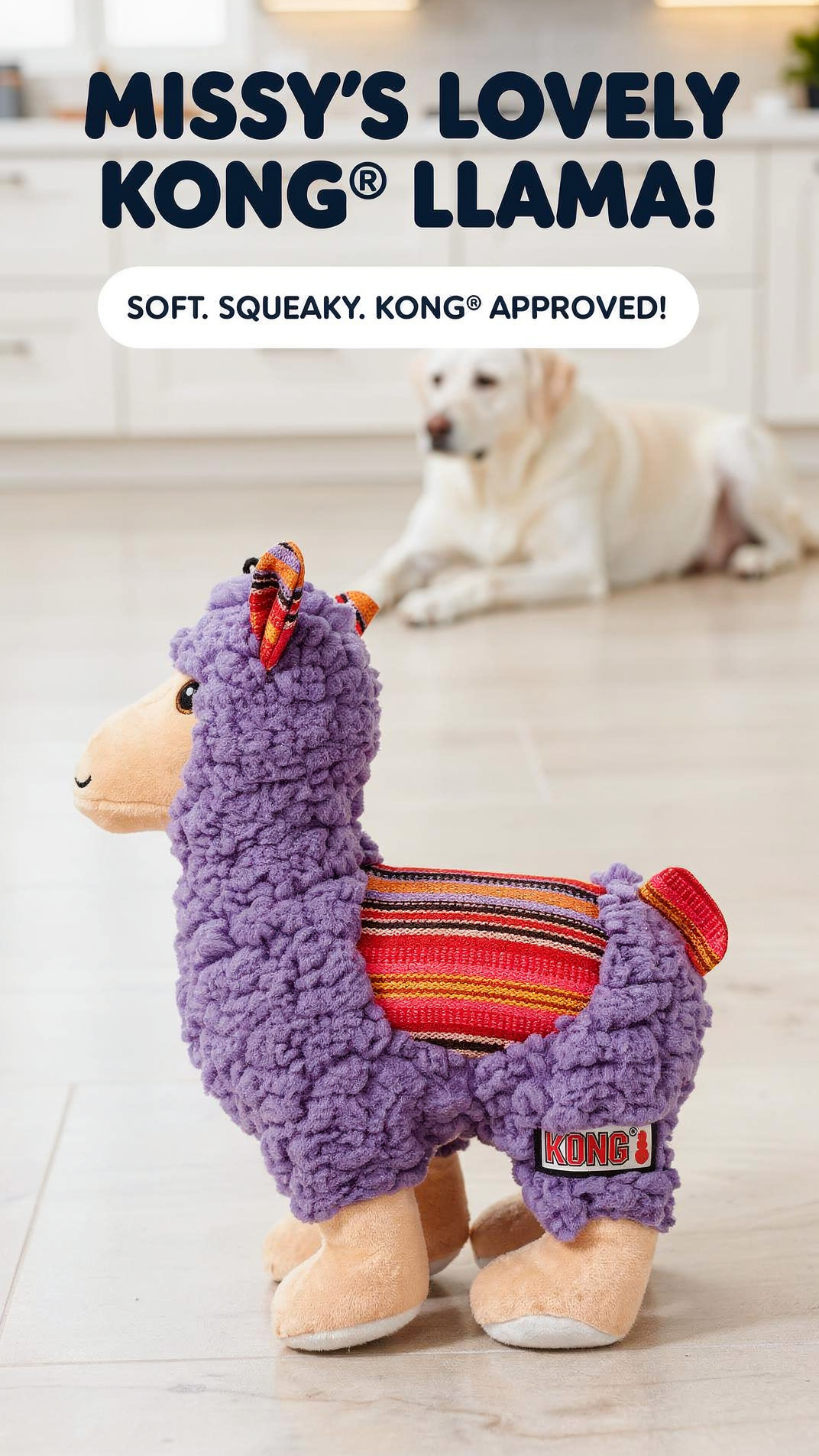 KONG(R) Sherps Llama Dog Plush Toy Medium